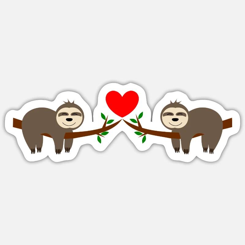 Faultier - Sticker Größe S (10 x 10 cm) - Mattweiß