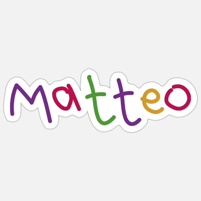 Matteo - Sticker taille S (10 x 10 cm) - blanc mat