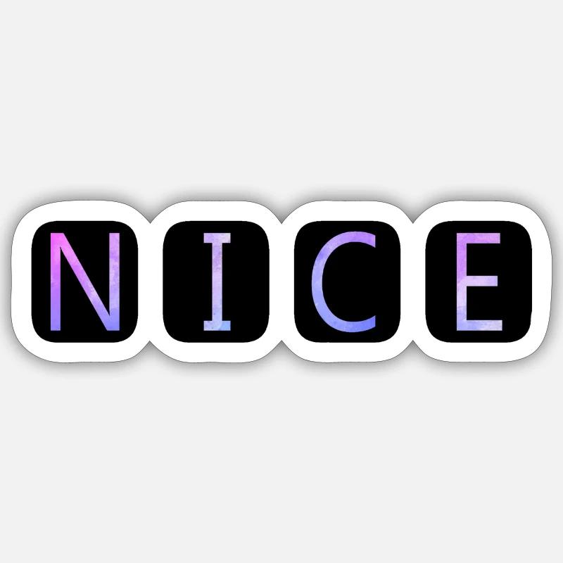 nice - Sticker Größe S (10 x 10 cm) - Mattweiß