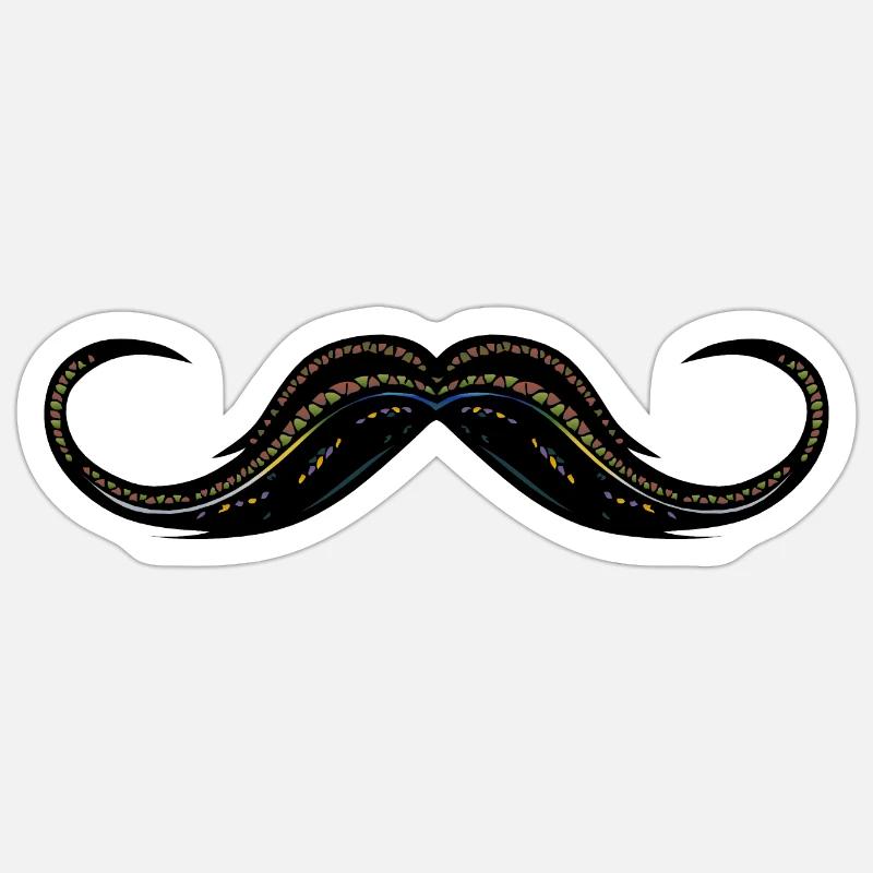 Schnurrbart Schnurrbart Sticker Größe S (10 x 10 cm)