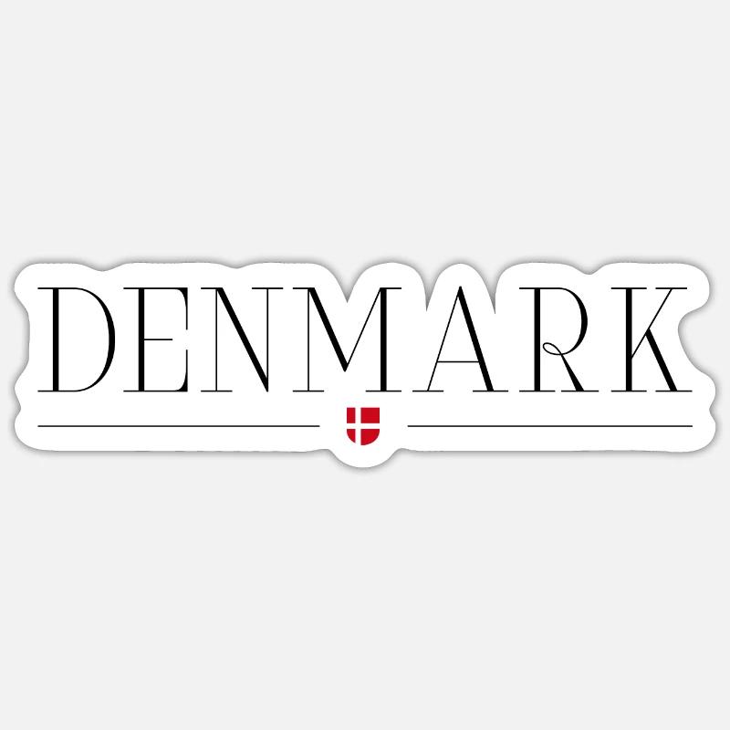 Danemark - Sticker taille S (10 x 10 cm) - blanc mat