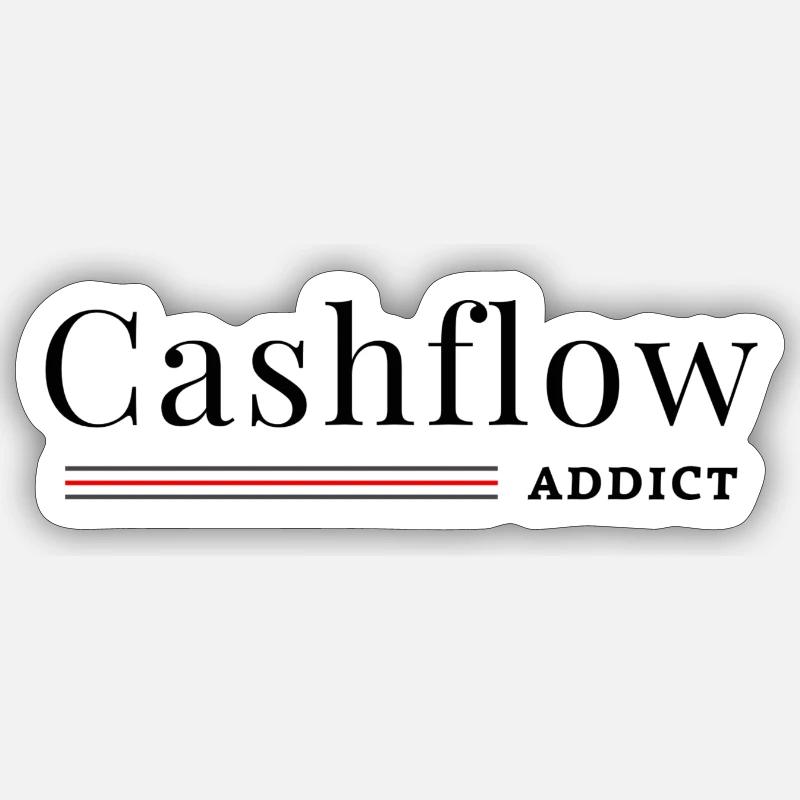 Cash-flow addict - Sticker taille S (10 x 10 cm) - blanc mat