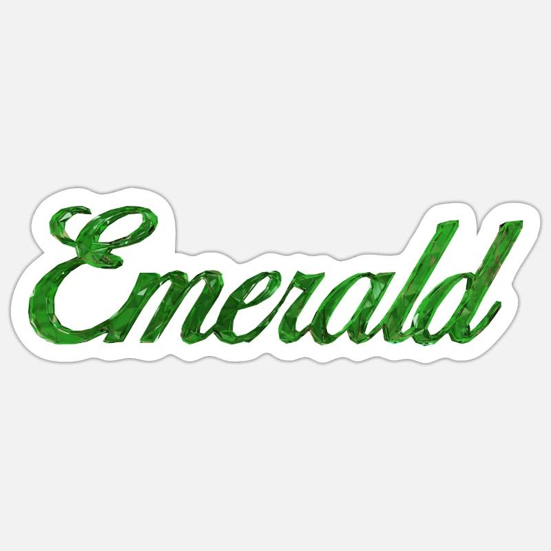 Emerald Stilisierter Text - Sticker Größe S (10 x 10 cm) - Mattweiß