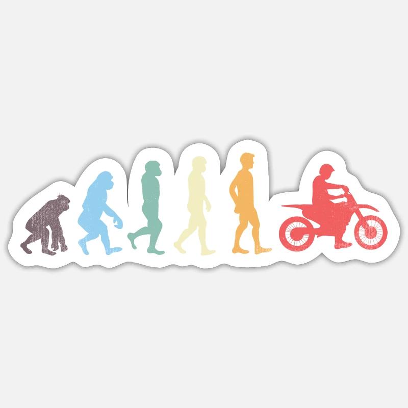 EVOLUTION MOTORCYCLE T-SHIRT - Sticker size S (10 x 10 cm) - white matte
