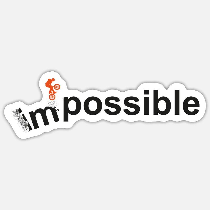 impossible 2 - Sticker size S (10 x 10 cm) - white matte