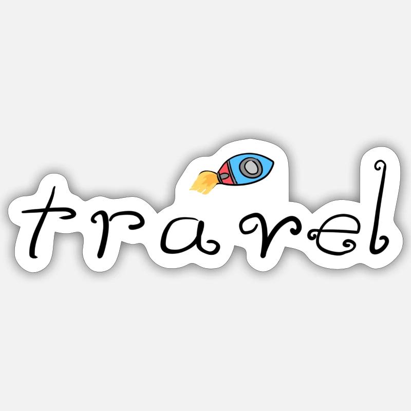 travel rocket fly emigrate - Sticker size S (10 x 10 cm) - white matte