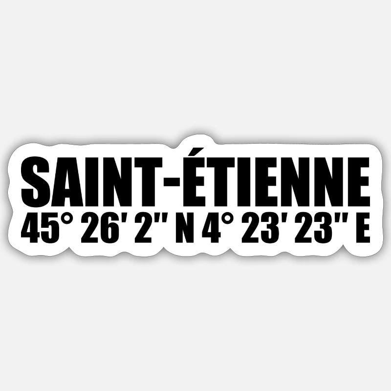 Saint-Étienne Coordinates Sticker size S (10 x 10 cm)