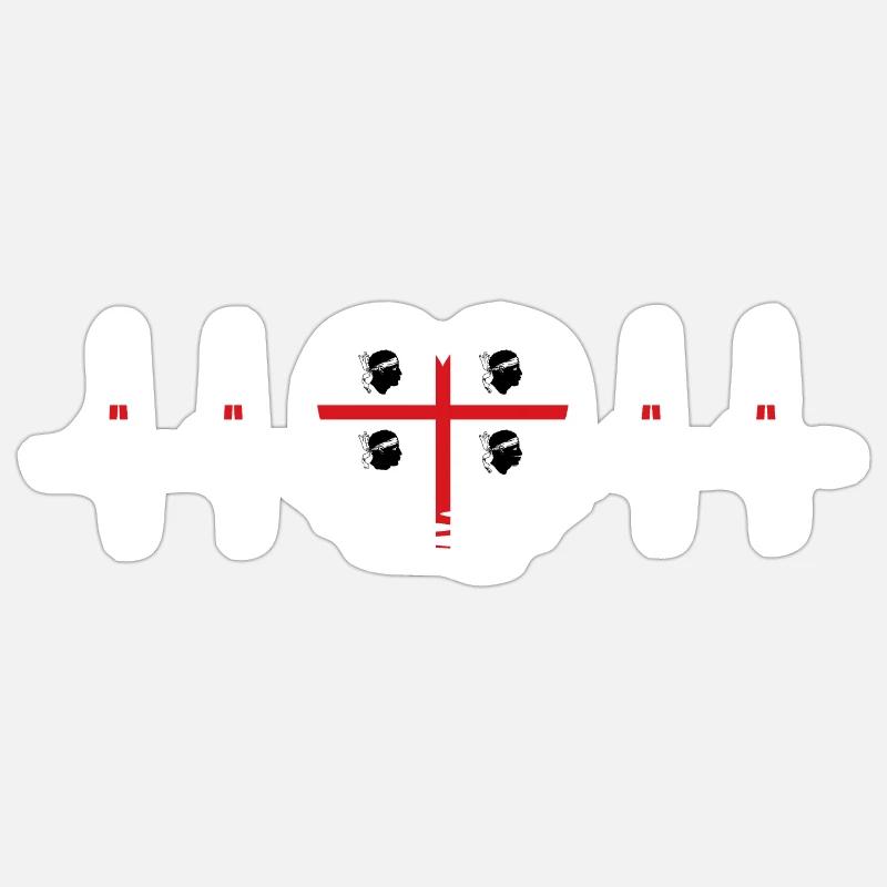 Sardaigne Drapeau Heartbeat Pulse Drapeau sarde Sticker taille S (10 x 10 cm)