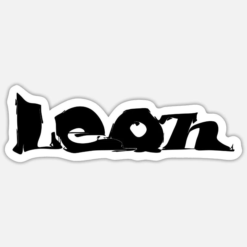 Leon black px edi - Sticker Größe S (10 x 10 cm) - Mattweiß