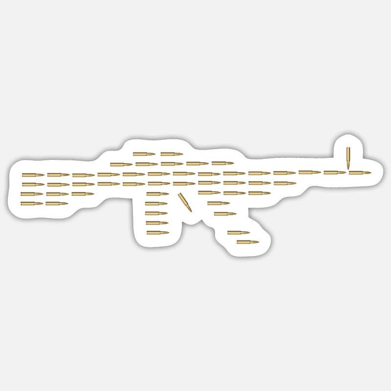 Ak47 - Sticker taille S (10 x 10 cm) - blanc mat