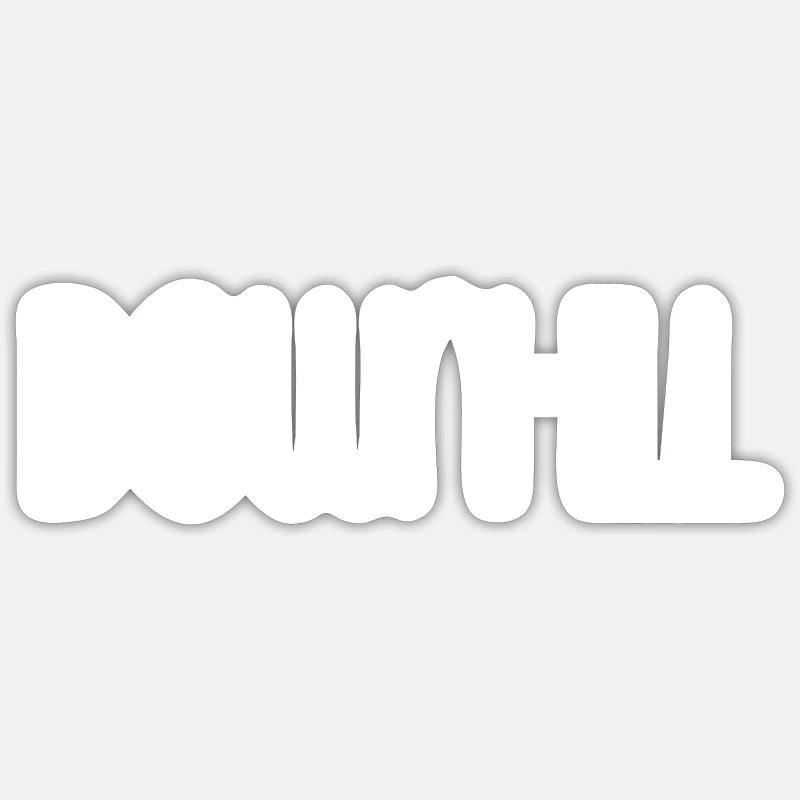 Downhill - Sticker Größe S (10 x 10 cm) - Mattweiß