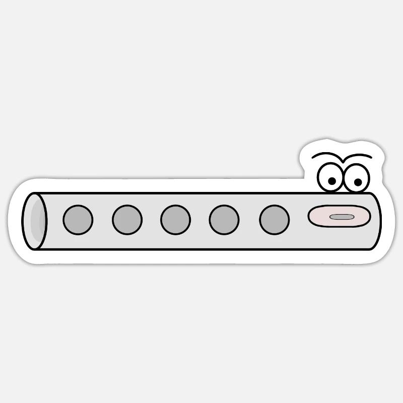 Comic figure flute - Sticker size S (10 x 10 cm) - white matte