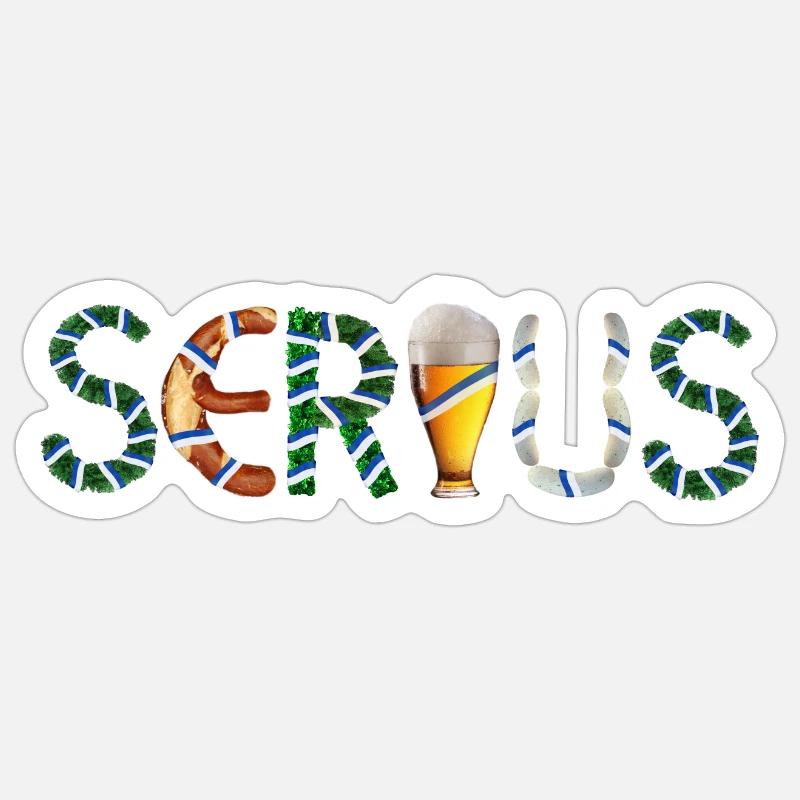 Servus - Sticker Größe S (10 x 10 cm) - Mattweiß