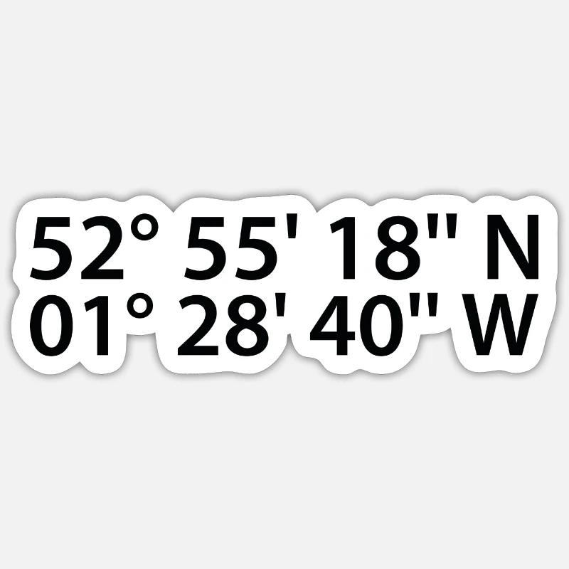 Coordonnées du derby - Sticker taille S (10 x 10 cm) - blanc mat