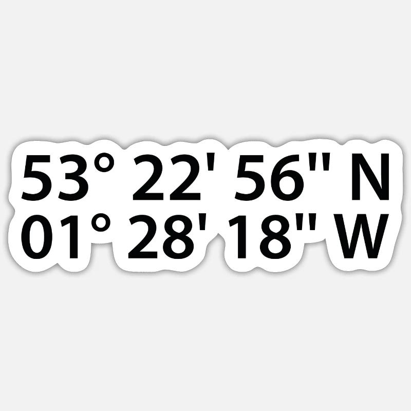 Sheffield coordinates Sticker size S (10 x 10 cm)