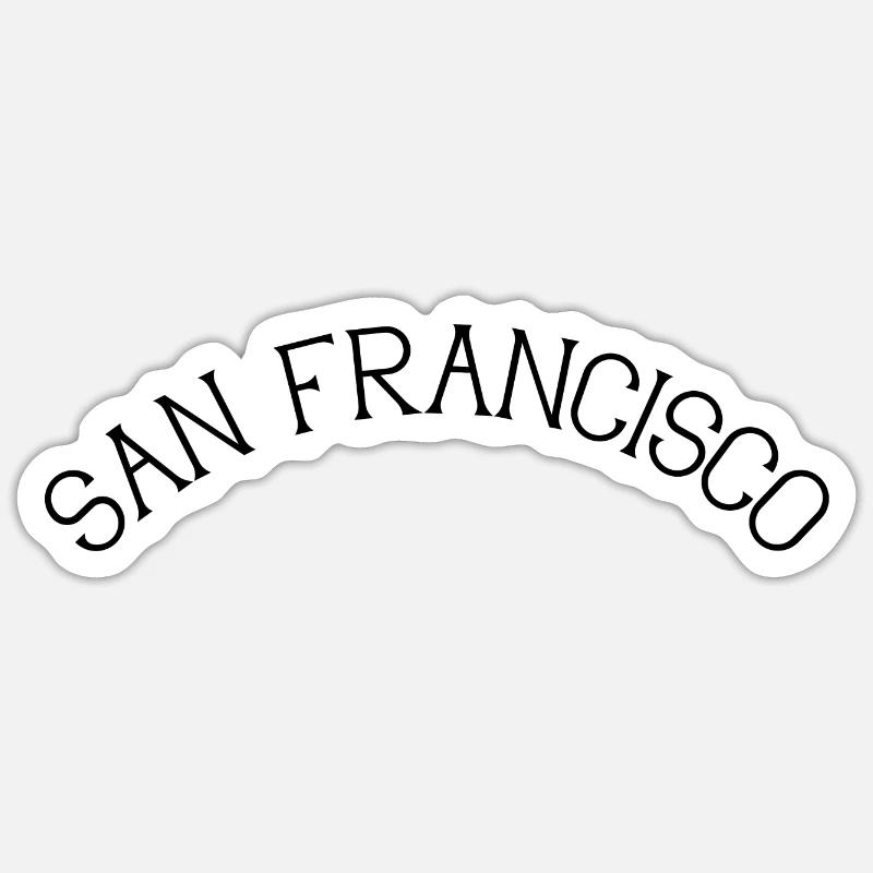 San Francisco - Sticker taille S (10 x 10 cm) - blanc mat