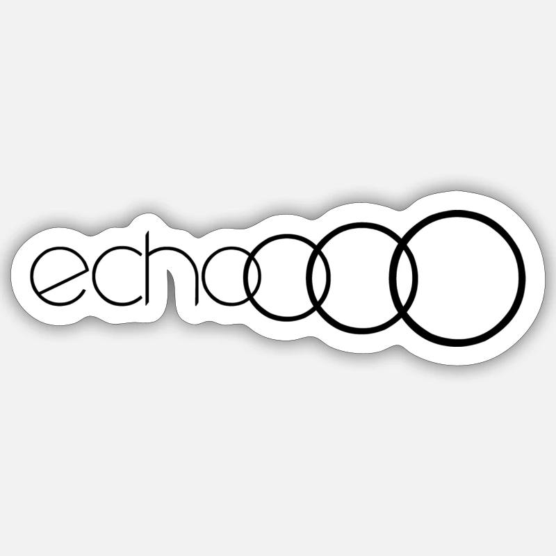 echoooo - Sticker taille S (10 x 10 cm) - blanc mat