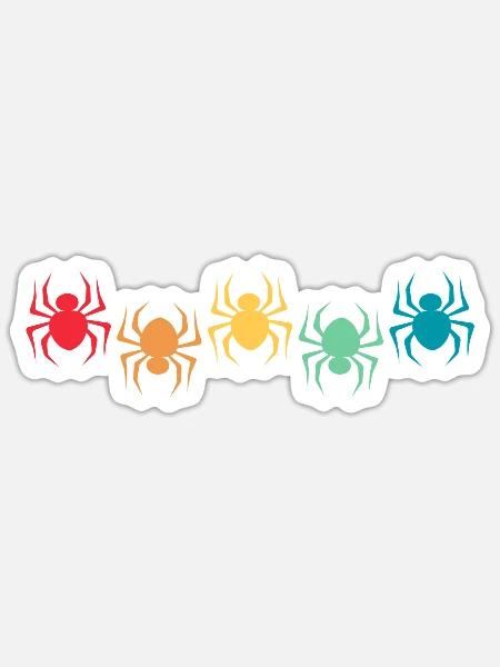 spinne retro arachnoid vogelspinne spinnennetz - Sticker Größe S (10 x 10 cm) - Mattweiß
