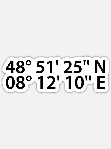 Rastatt Koordinaten - Sticker Größe S (10 x 10 cm) - Mattweiß