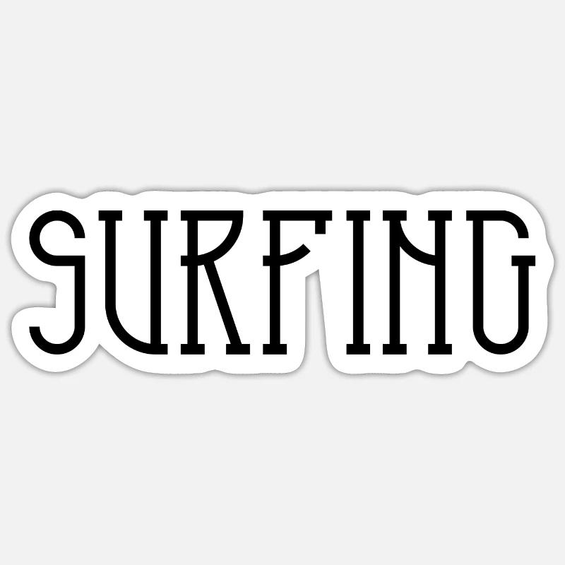 Surf - Sticker taille S (10 x 10 cm) - blanc mat