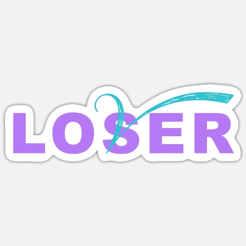 Loser-lover - Sticker taille S (10 x 10 cm) - blanc mat