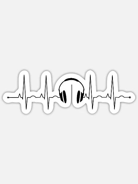 musikliebhaber kopfhörer - Sticker Größe S (10 x 10 cm) - Mattweiß