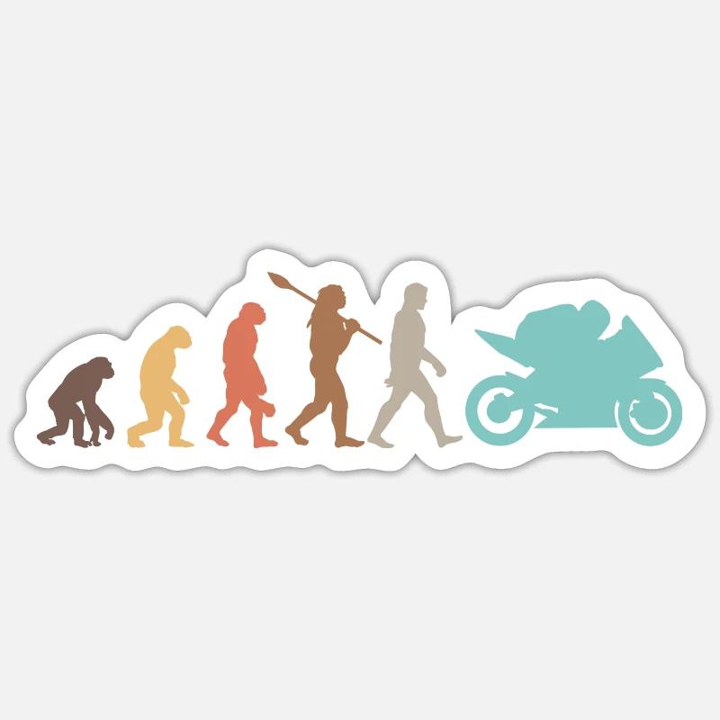 Motorcycle Evolution Vintage Shadow Biker Sticker Größe S (10 x 10 cm)
