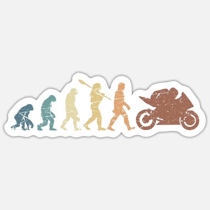 Motorcycle Evolution Vintage Shadow Biker Sticker Größe S (10 x 10 cm)