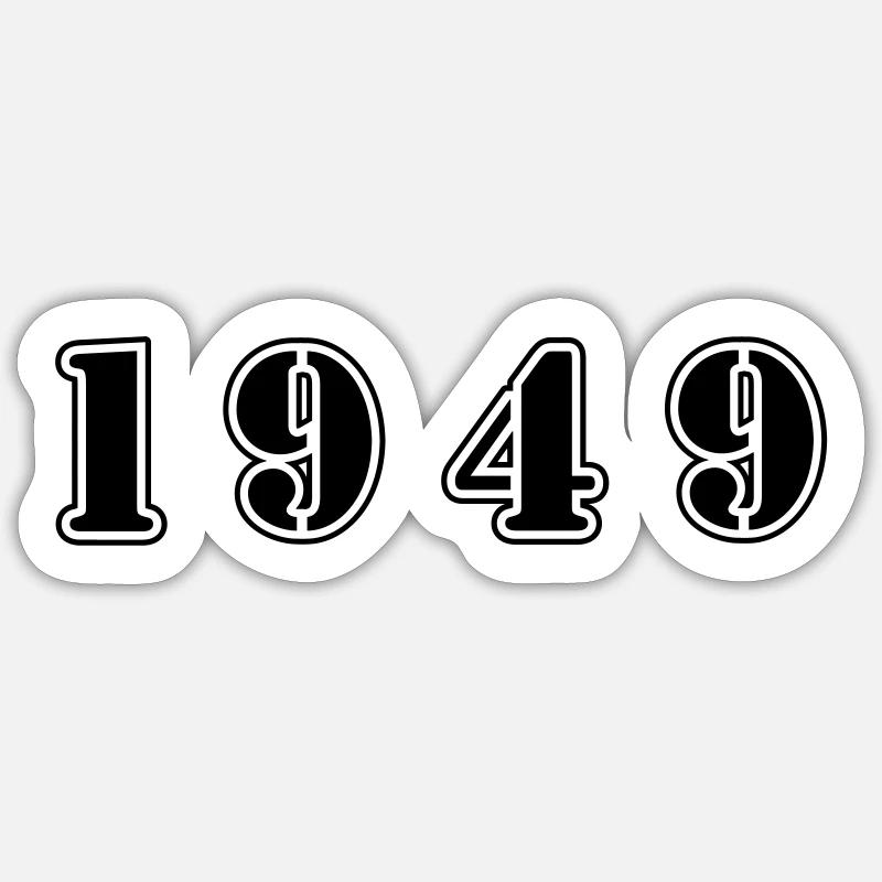 1949 anniversaire - Sticker taille S (10 x 10 cm) - blanc mat