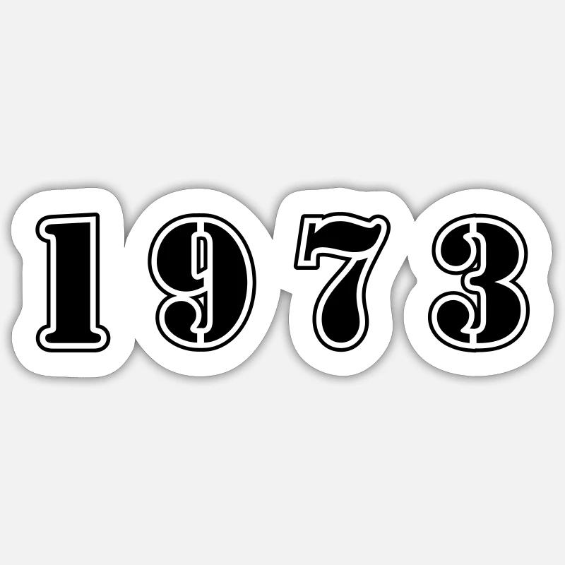 1973 anniversaire - Sticker taille S (10 x 10 cm) - blanc mat