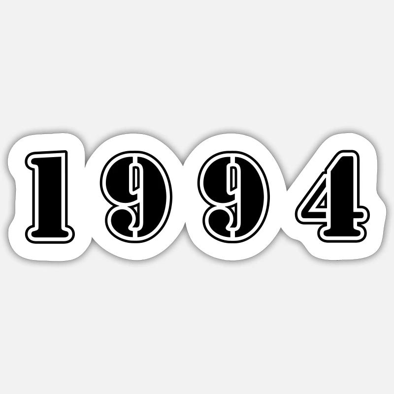1994 anniversaire - Sticker taille S (10 x 10 cm) - blanc mat