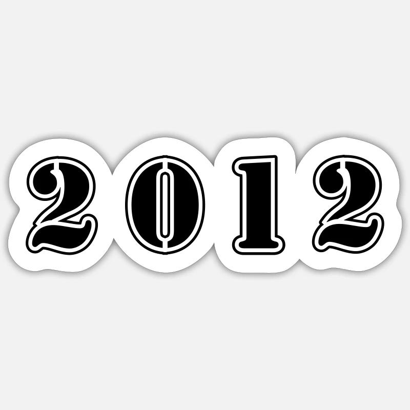 2012 year birthday - Sticker size S (10 x 10 cm) - white matte