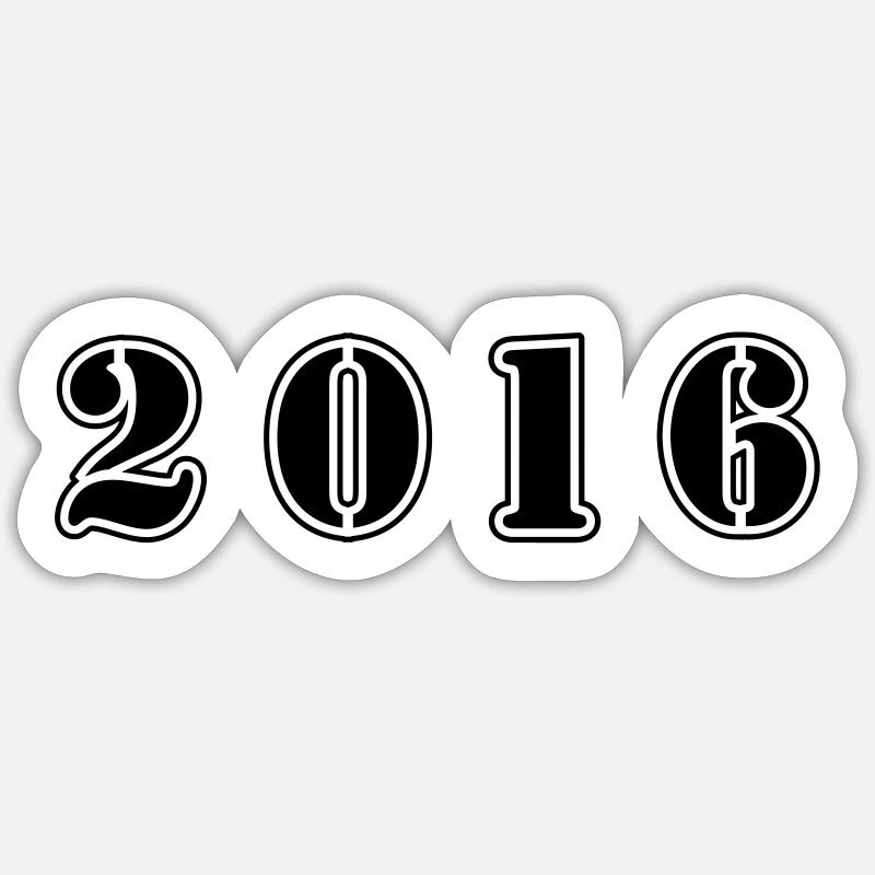 Anniversaire 2016 - Sticker taille S (10 x 10 cm) - blanc mat