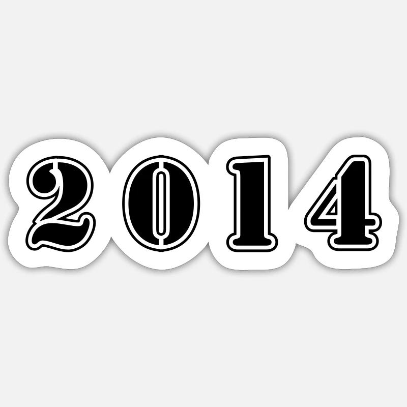 Anniversaire 2014 - Sticker taille S (10 x 10 cm) - blanc mat