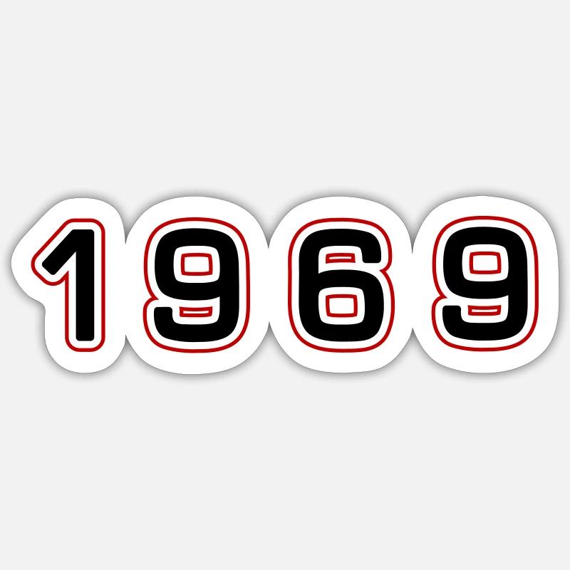 Numéro de l’année 1969 - Sticker taille S (10 x 10 cm) - blanc mat