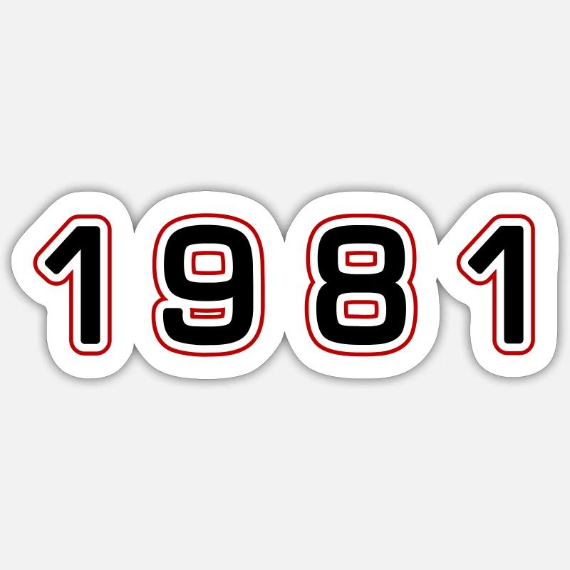 Numéro de l’année 1981 - Sticker taille S (10 x 10 cm) - blanc mat