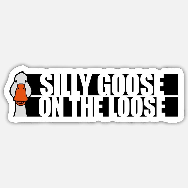 goose on the loose - Sticker Größe S (10 x 10 cm) - Mattweiß