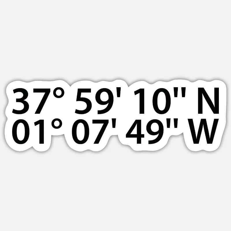 Murcia Coordinates - Sticker size S (10 x 10 cm) - white matte