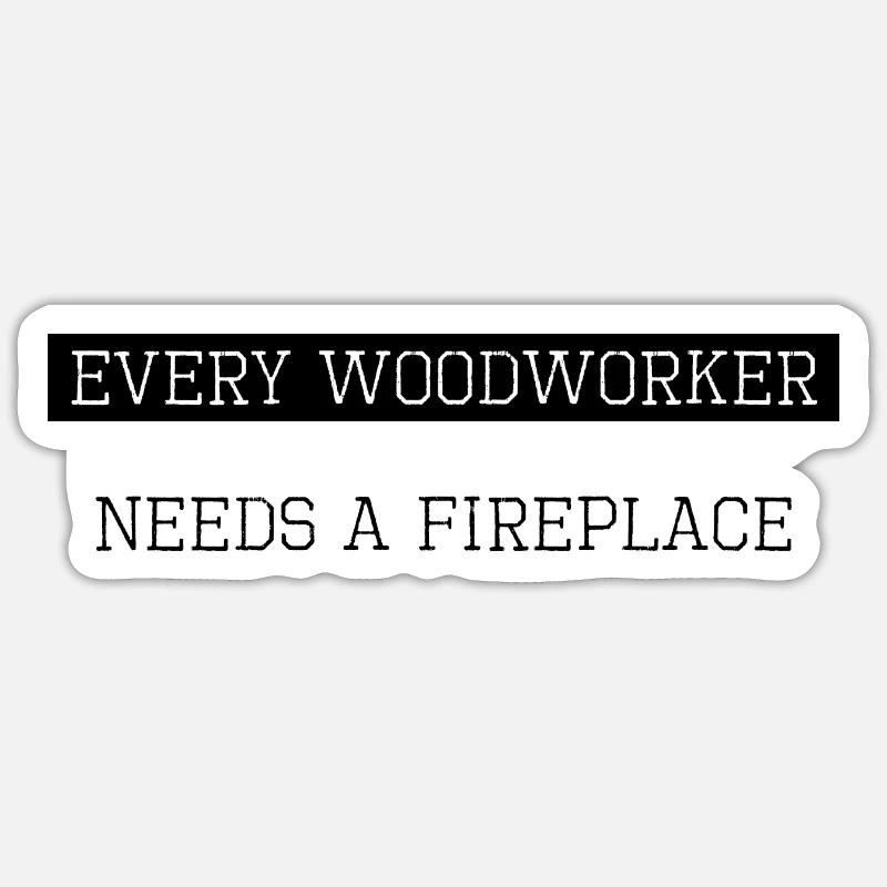 chop wood construction carpenter chainsaw - Sticker size S (10 x 10 cm) - white matte
