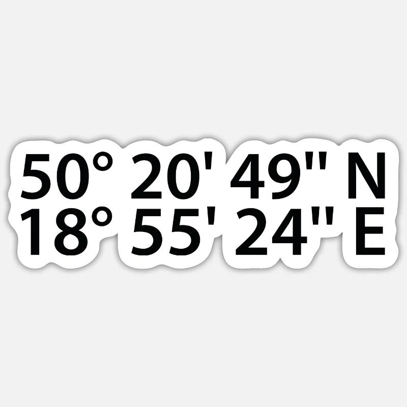 Coordonnées Bytom - Sticker taille S (10 x 10 cm) - blanc mat