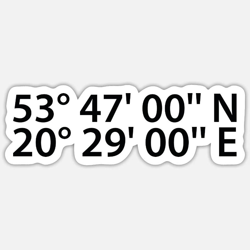 Olsztyn coordinates Sticker size S (10 x 10 cm)