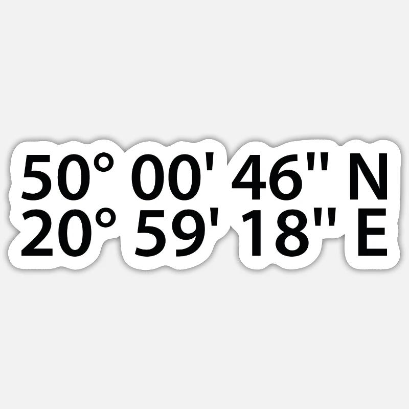 Coordonnées de Tarnów - Sticker taille S (10 x 10 cm) - blanc mat