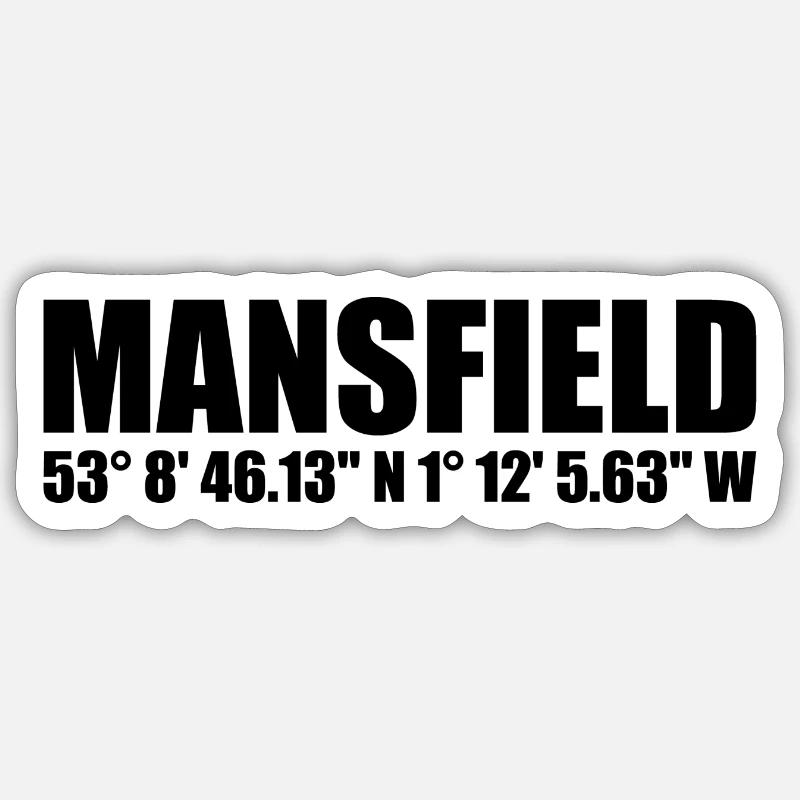 Coordonnées Mansfield - Sticker taille S (10 x 10 cm) - blanc mat