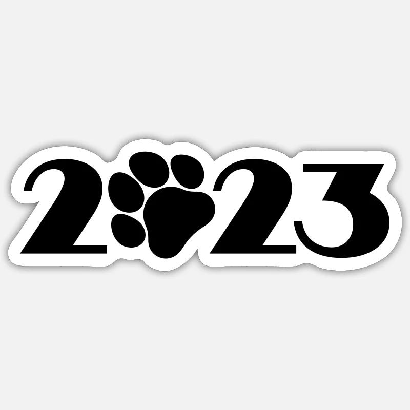 Bester Freund, Hund 2023, Geboren 2023 - Sticker Größe S (10 x 10 cm) - Mattweiß