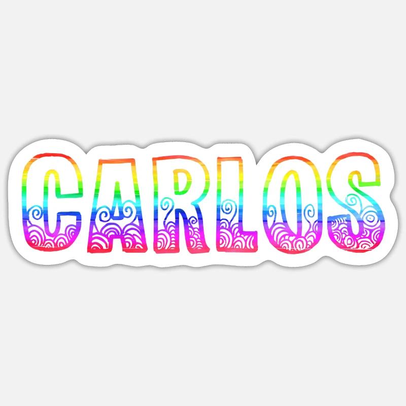 carlos rs regenbogen - Sticker Größe S (10 x 10 cm) - Mattweiß