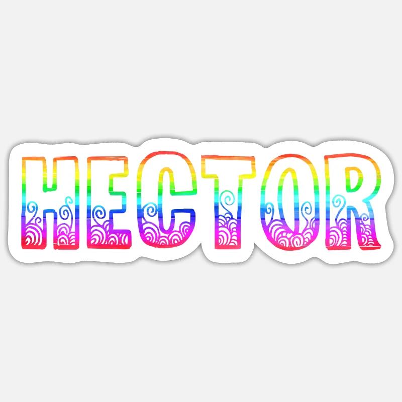 Hector RS Arc-en-ciel - Sticker taille S (10 x 10 cm) - blanc mat