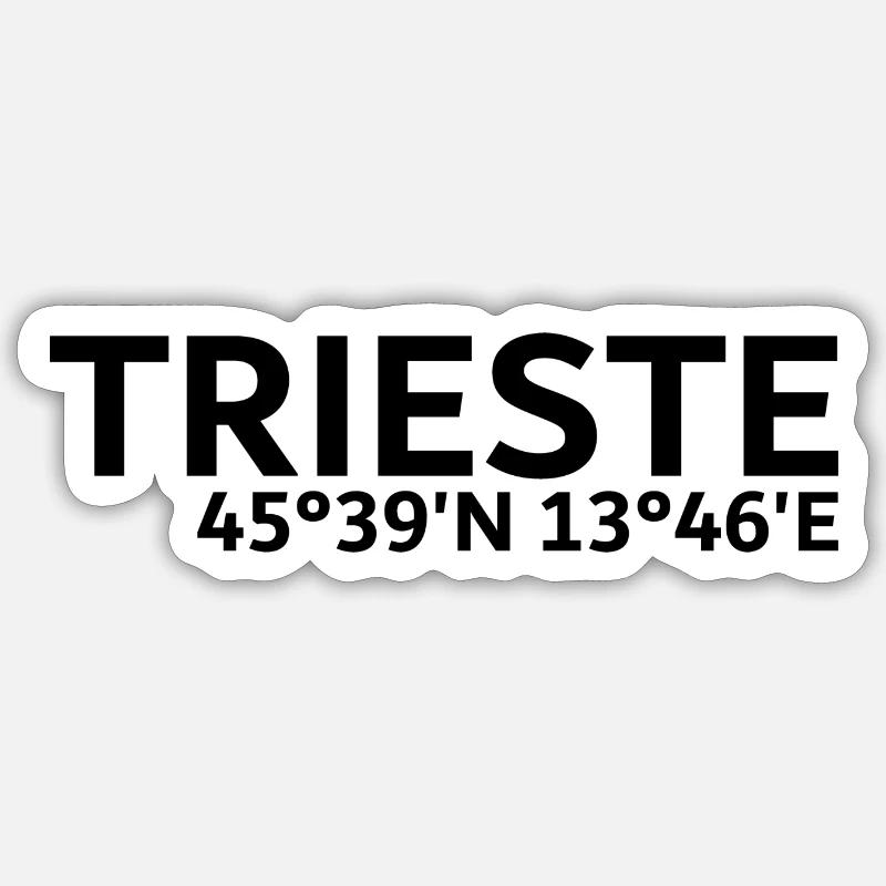 Coordonnées de Trieste - Sticker taille S (10 x 10 cm) - blanc mat