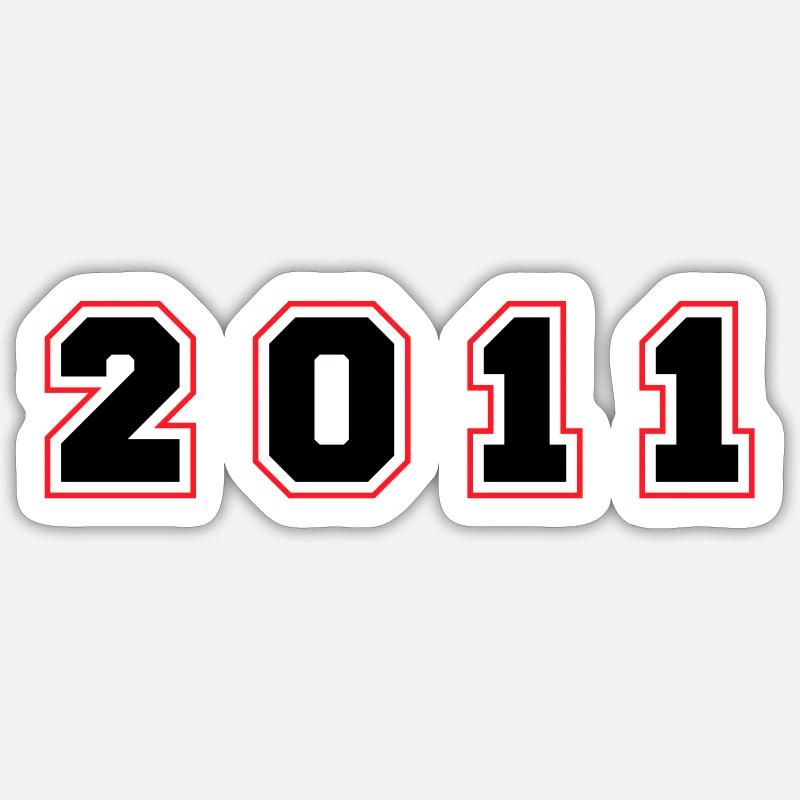 2011 Year Number Sticker size S (10 x 10 cm)