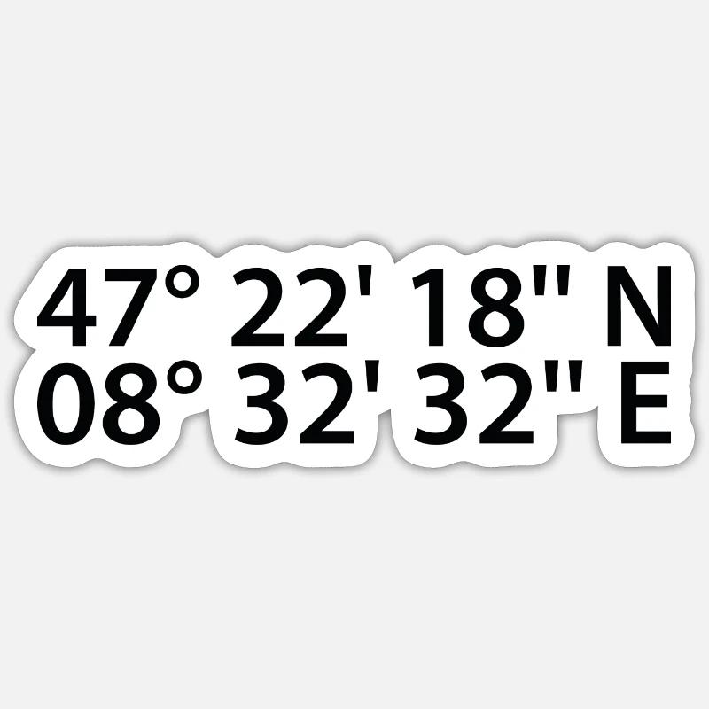 Zurich coordinates Sticker size S (10 x 10 cm)
