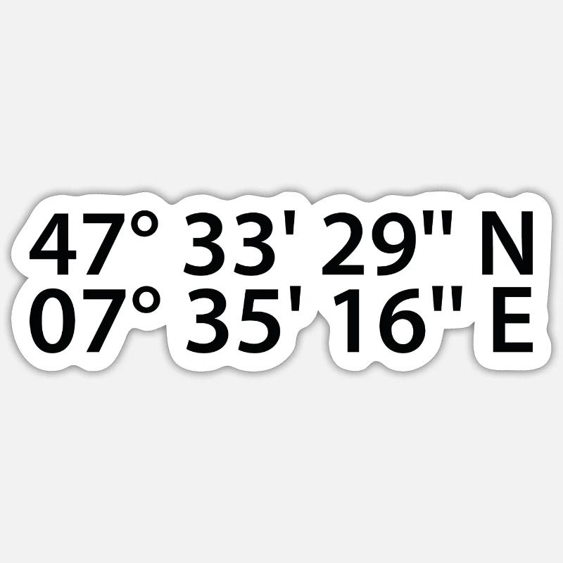 Coordonnées de Bâle - Sticker taille S (10 x 10 cm) - blanc mat